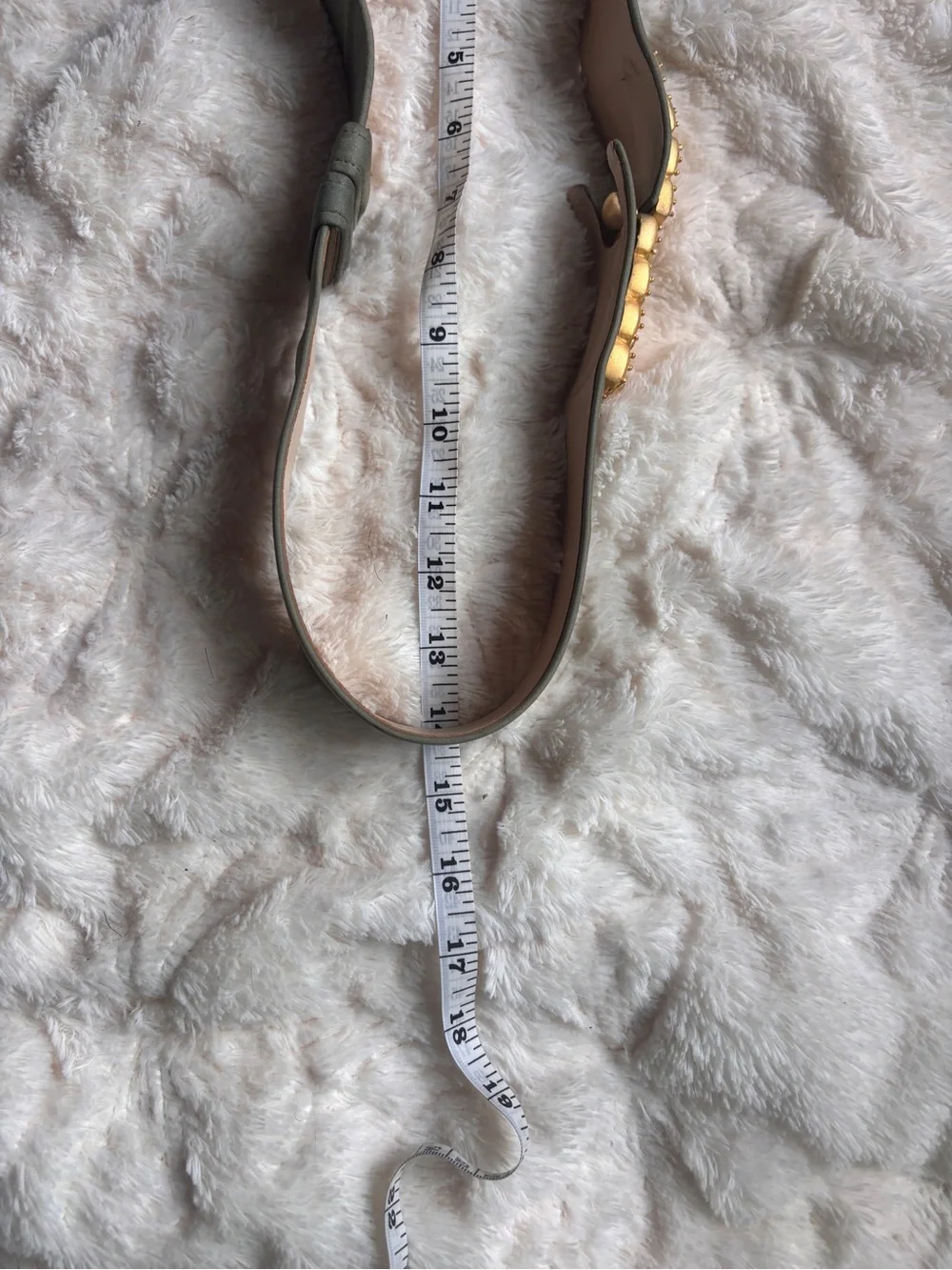 Vintage Carlisle Gold-Embellished Olive Faux Suede Waist Belt Size Small